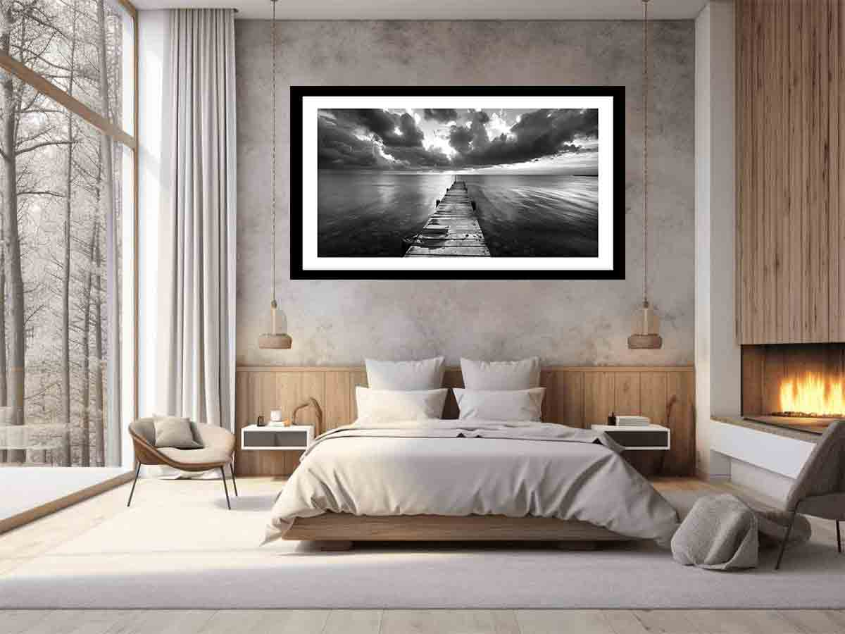 Jetty Road Framed Print - High-Quality Archival Art with Radiata Pine Frame