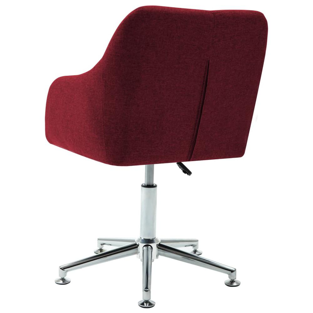 Modern Swivel Dining Chair in Wine Red Fabric – Ergonomic & Stylish