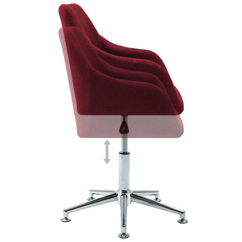 Modern Swivel Dining Chair in Wine Red Fabric – Ergonomic & Stylish