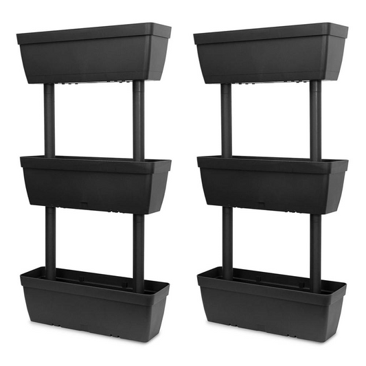 Garden Planter 6 pcs 39.4" Anthracite - Weatherproof and Expandable