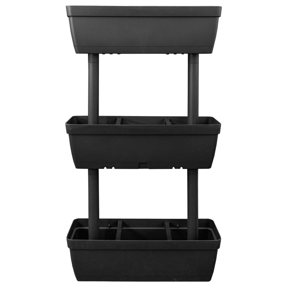 Garden Planter 6 pcs 39.4" Anthracite - Weatherproof and Expandable