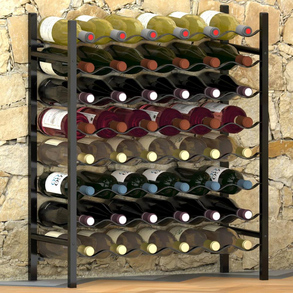 Sleek Black Metal Wine Rack for 48 Bottles - Modern Wine Storage Solution