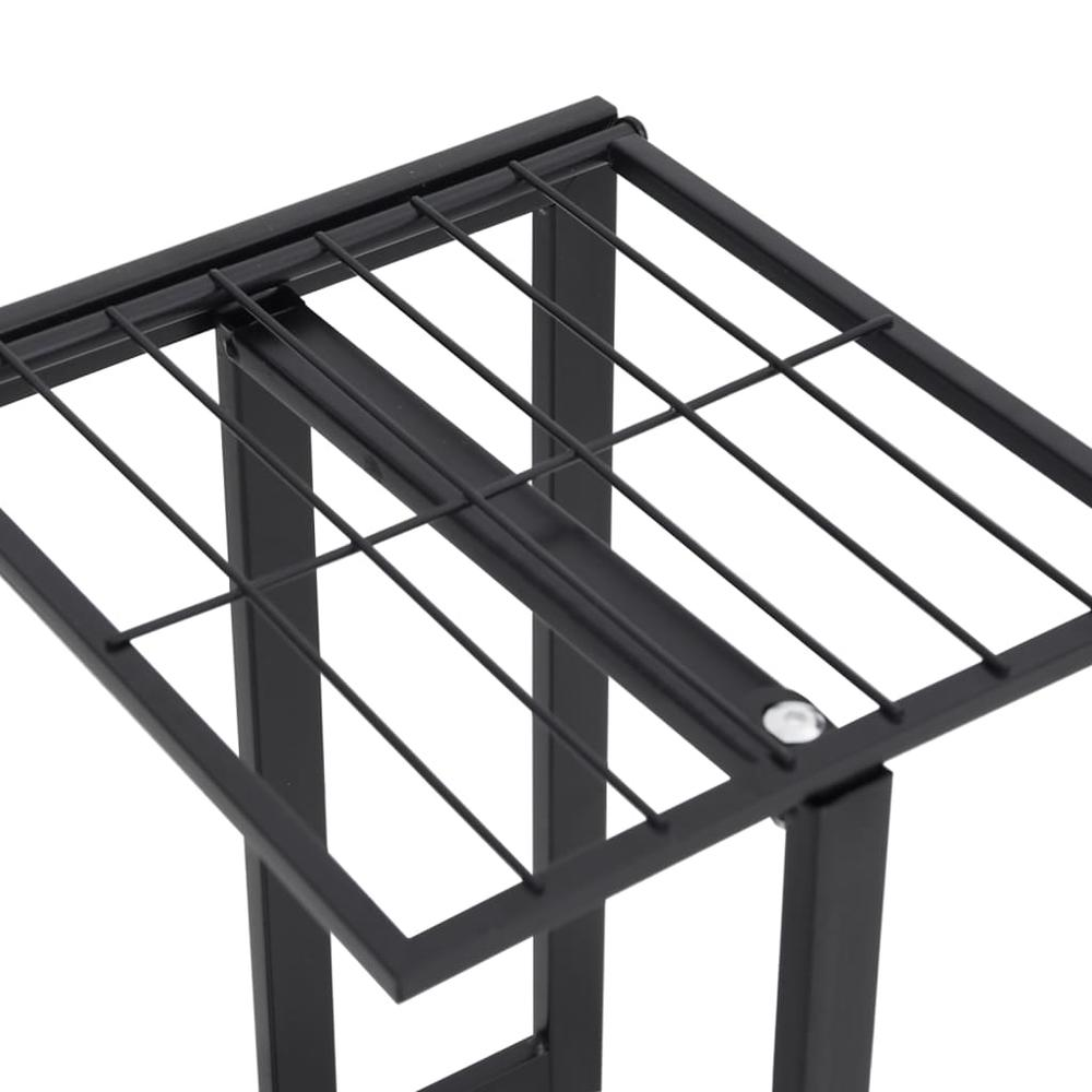 4-Floor Flower Stand 16.9"x8.7"x29.9" Black Metal - Sturdy and Stylish Plant Rack