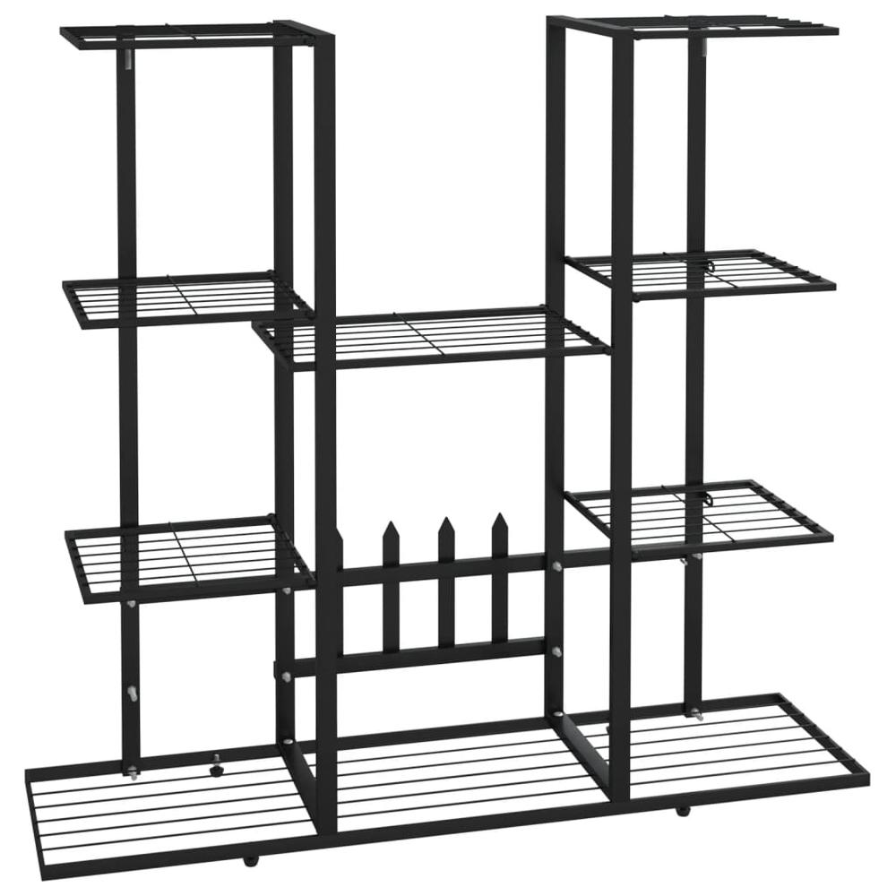 Flower Stand 37.2"x9.8"x35" Black Iron - Durable and Stylish Plant Shelf