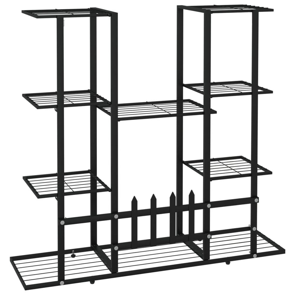 Flower Stand 37.2"x9.8"x35" Black Iron - Durable and Stylish Plant Shelf