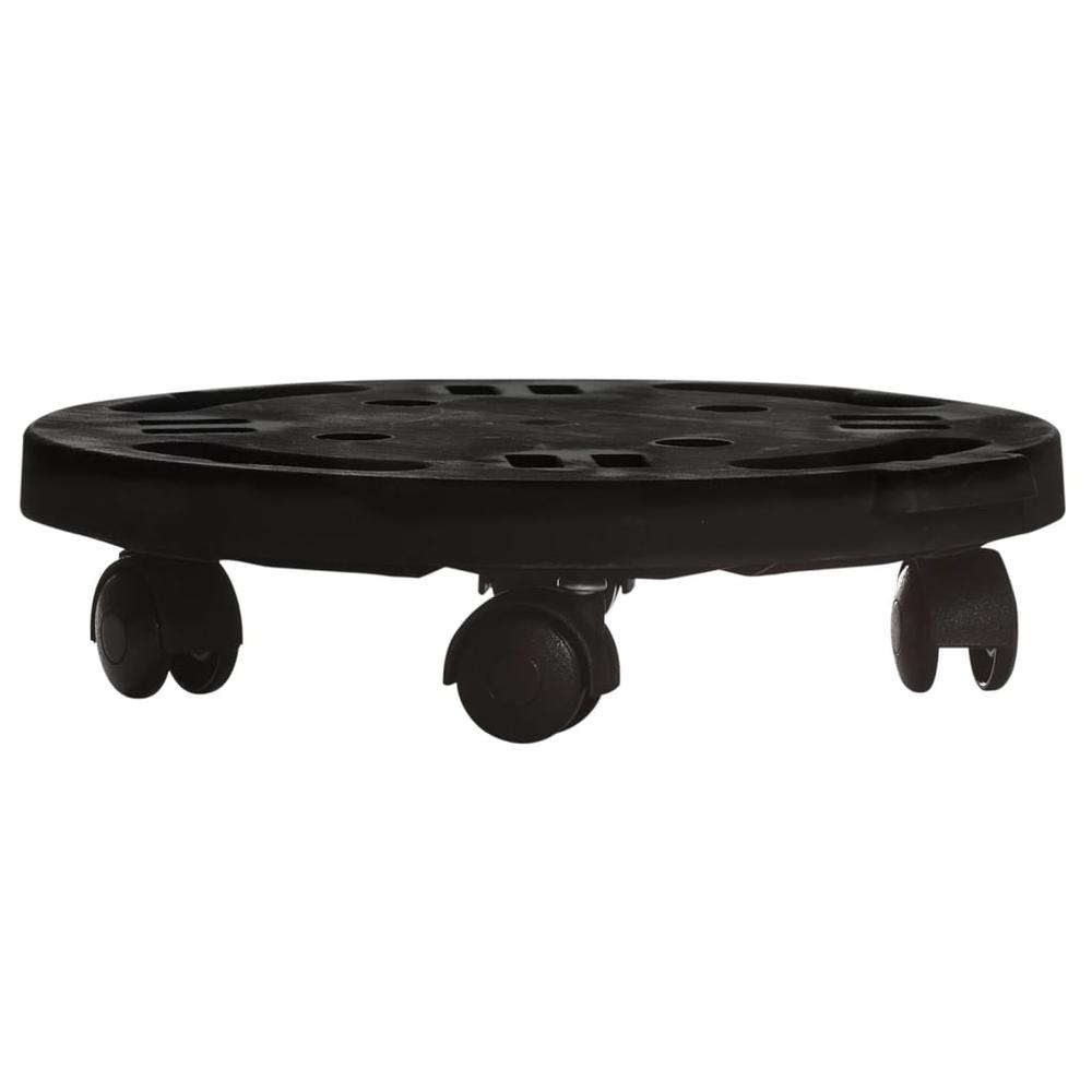 Durable Plant Trolleys with Wheels – Set of 2 (11.8" Diameter, 374.8 lb Capacity, Black)