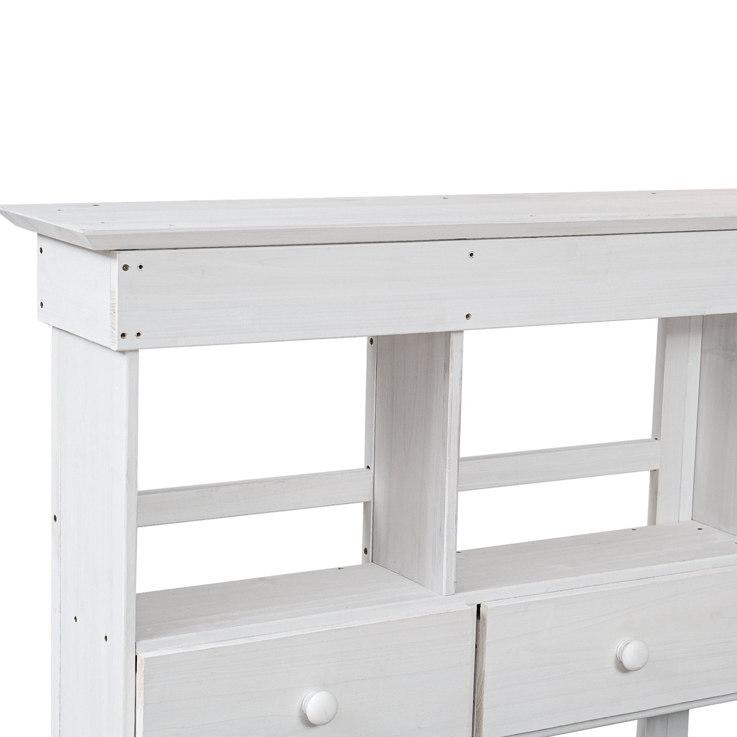 Garden Potting Bench Table with Rustic and Sleek Design, Multiple Drawers & Shelves for Storage, White & Gray