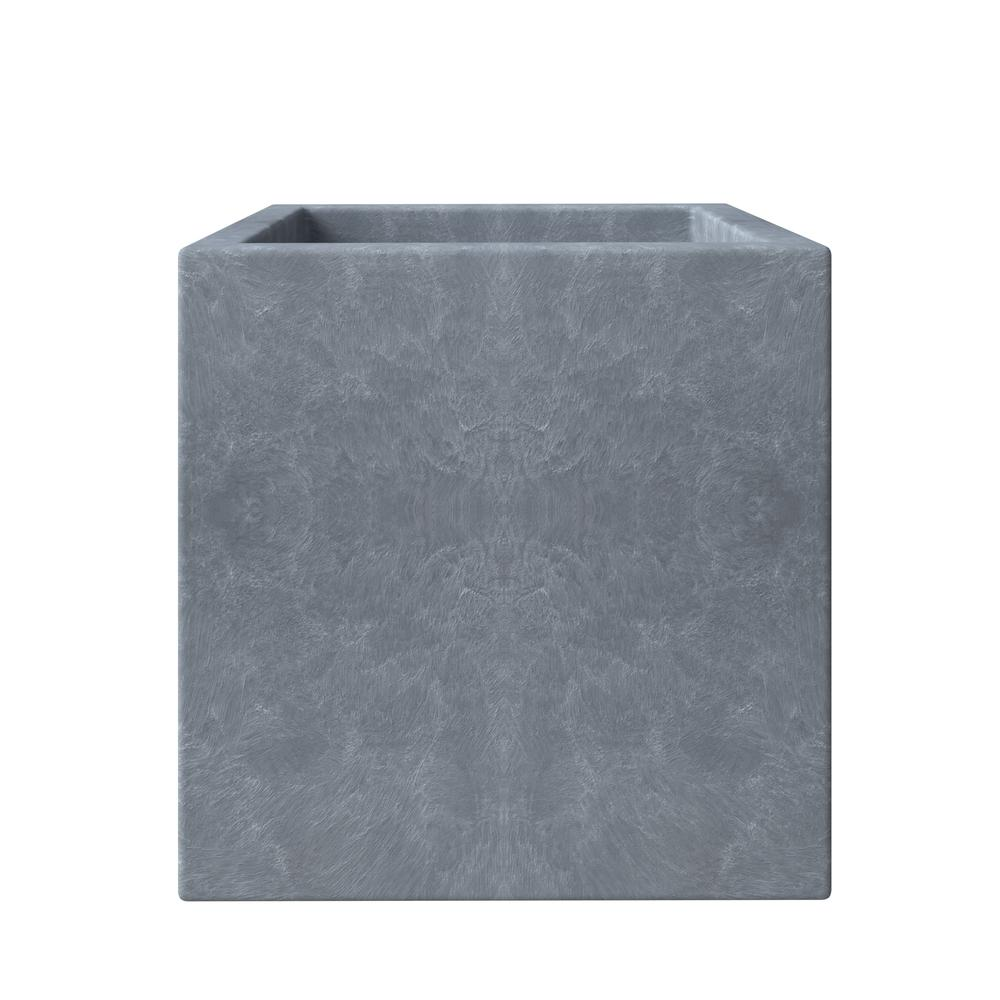 Fern Series Poly Stone Planter 9" Cube in Grey - Elegant and Durable Indoor/Outdoor Planter