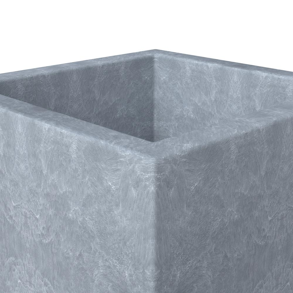 Fern Series Poly Stone Planter 9" Cube in Grey - Elegant and Durable Indoor/Outdoor Planter