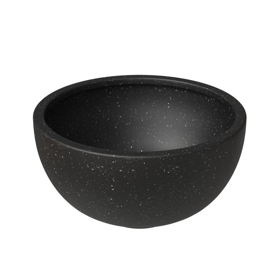 Iris Fiberstone Planter in Black - 7" Diameter | Indoor & Outdoor