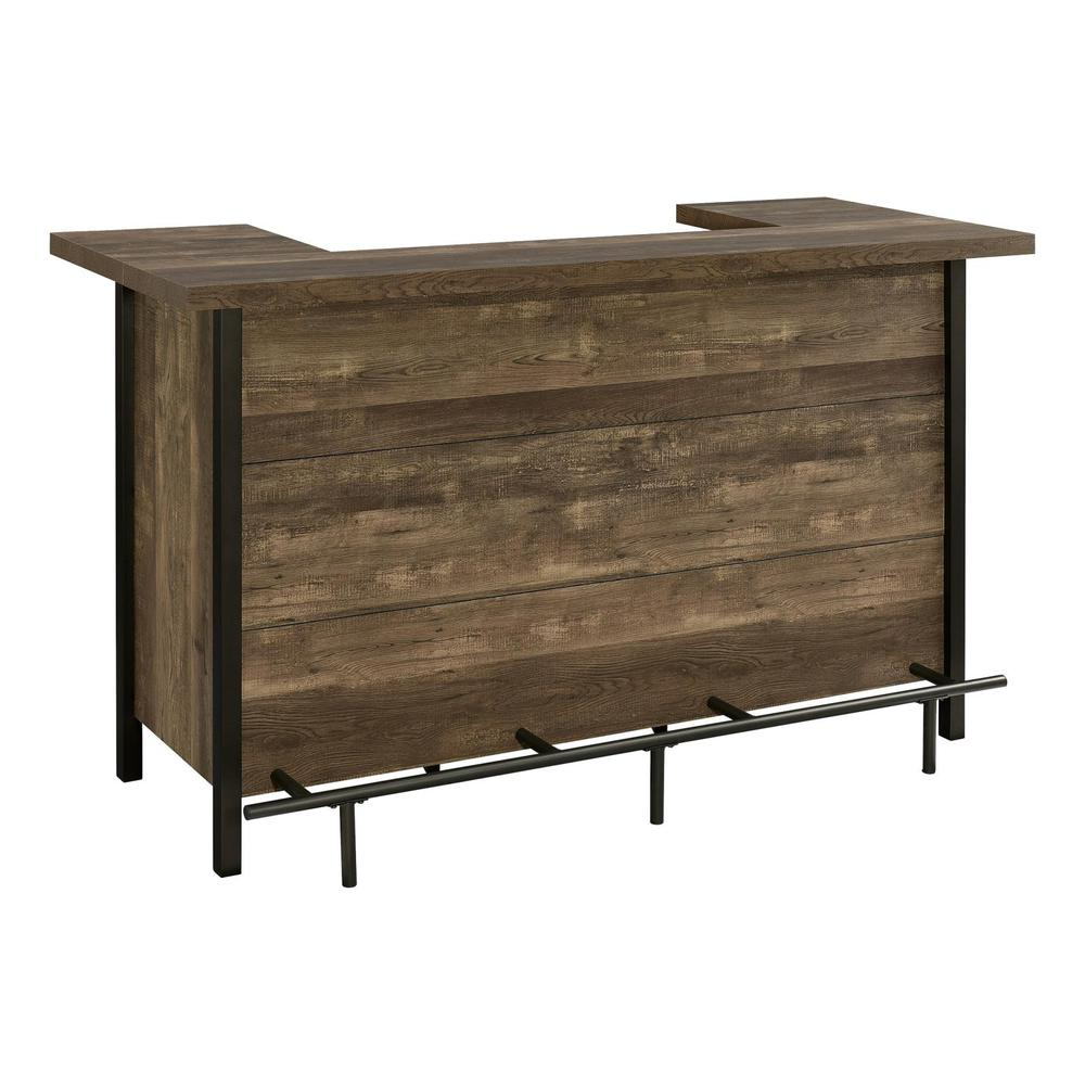 Bellemore Rectangular Storage Bar Unit Rustic Oak - Modern Farmhouse Home Bar Furniture