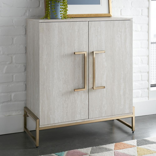 Larkin Faux Marble Wine Cabinet - Modern Elegance with Ample Storage