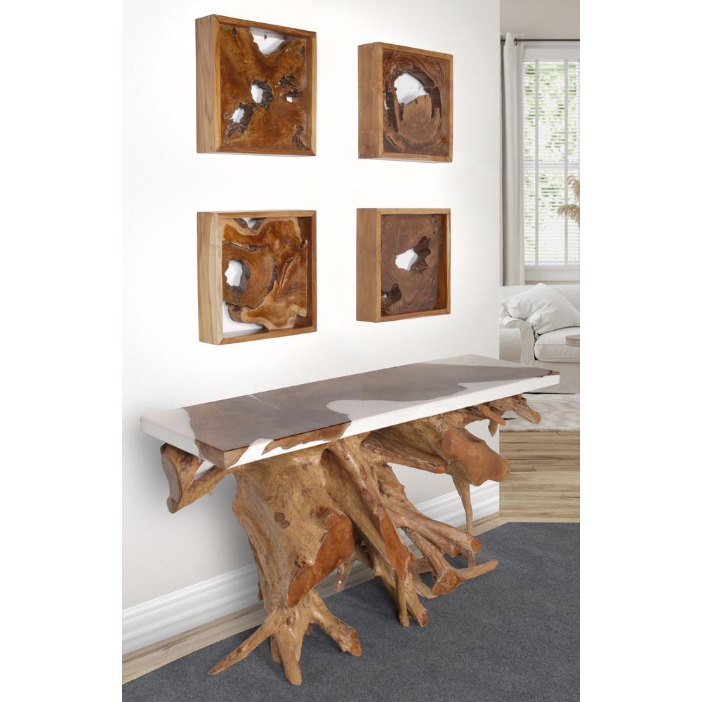 Exotic Teak Framed Wall Decor - Handcrafted, Natural Teak Wood Art