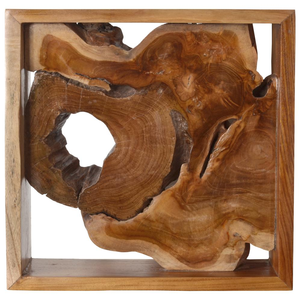 Exotic Teak Framed Wall Decor - Handcrafted, Natural Teak Wood Art