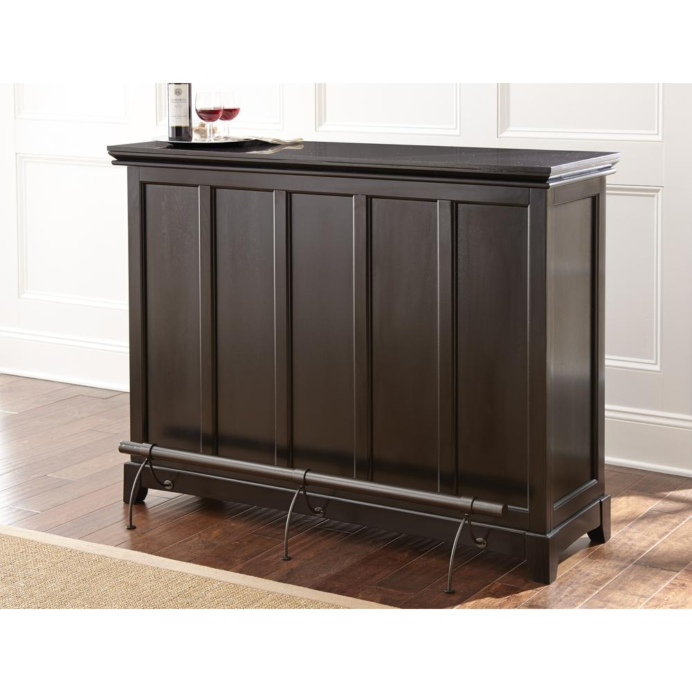 Garcia Bar with Foot Rail – Stylish Hardwood Bar with Silverstone Top