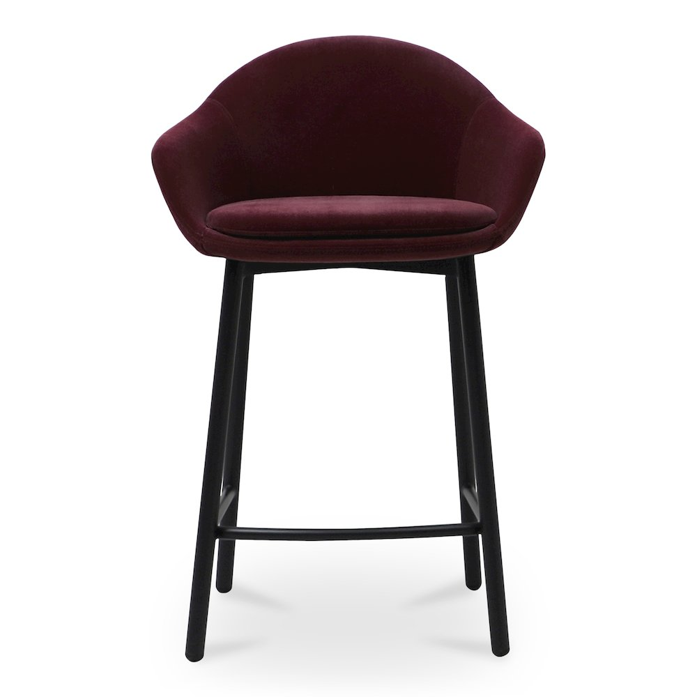 Emily Counter Stool in Wine Velvet - Sophisticated & Comfortable Seating