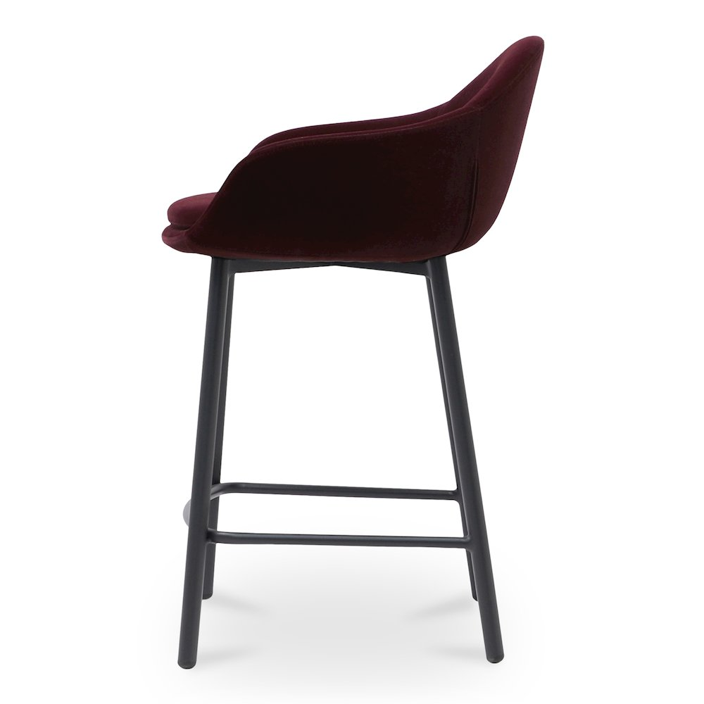 Emily Counter Stool in Wine Velvet - Sophisticated & Comfortable Seating