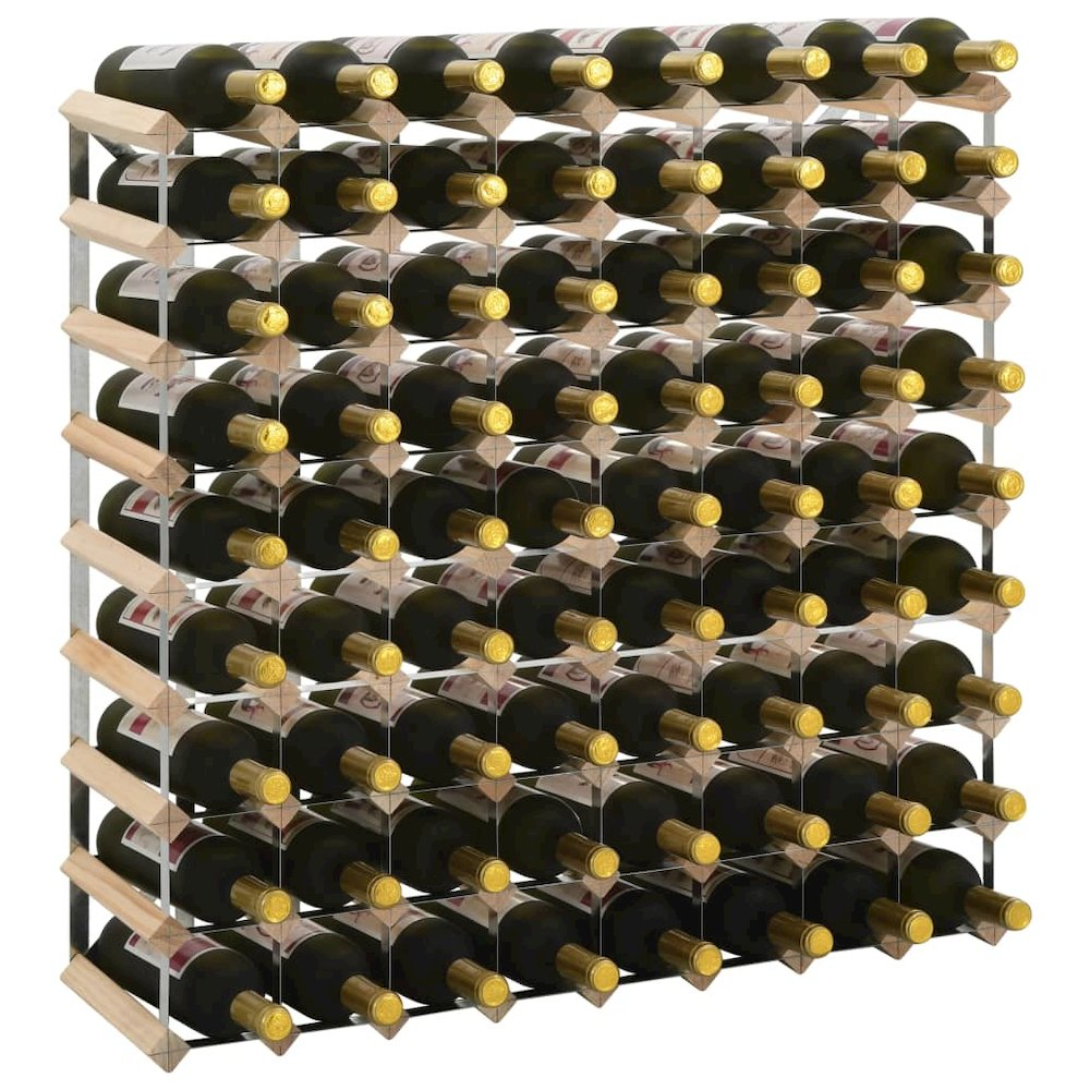 Rustic Solid Pinewood Wine Rack for 72 Bottles – Stylish & Durable Storage Solution