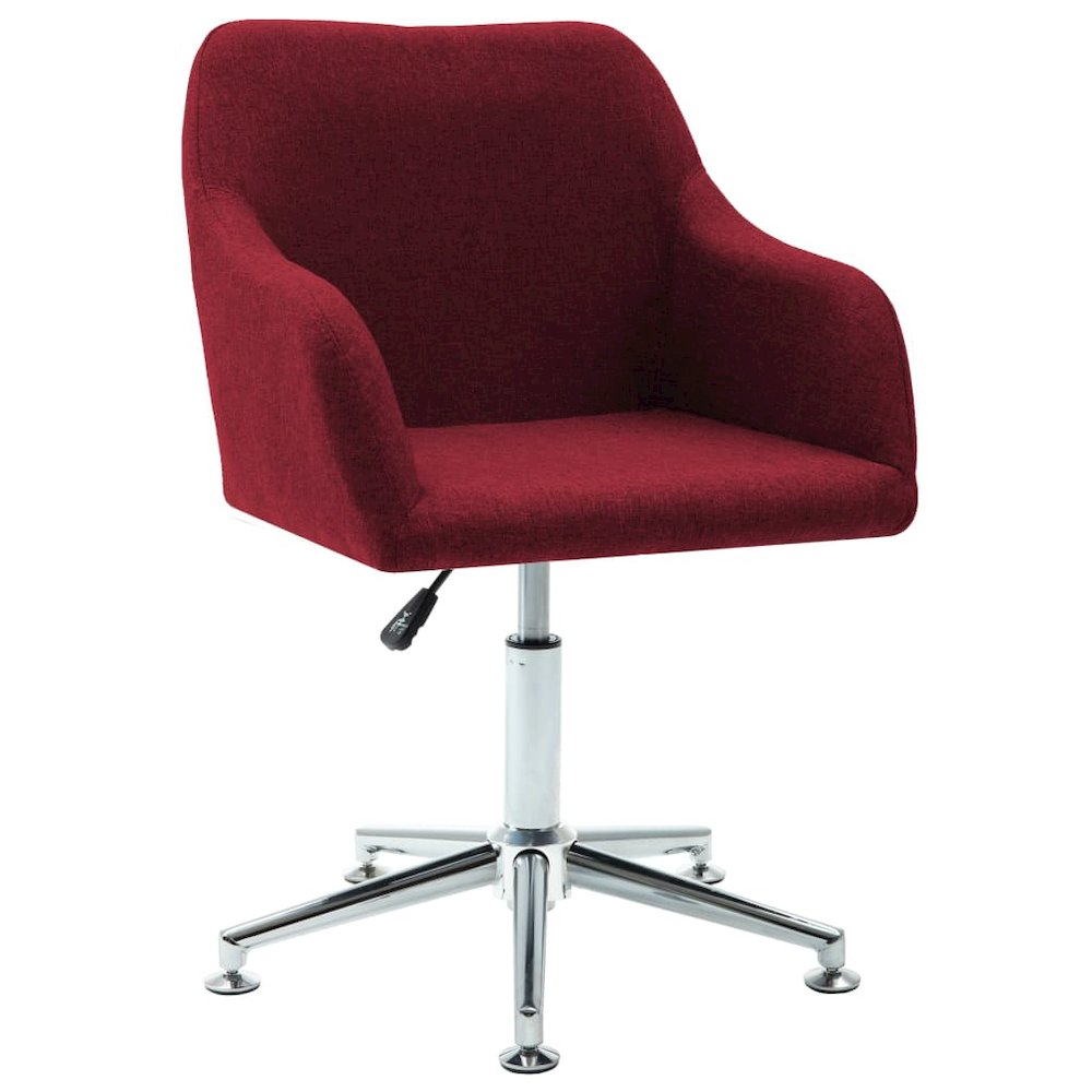 Modern Swivel Dining Chair in Wine Red Fabric – Ergonomic & Stylish