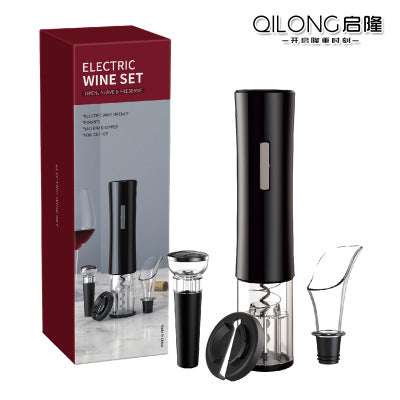 Wine And Dine Auto Powered Wine Set - 4 in 1 Uncork, Pour, and Preserve Kit for Wine Lovers