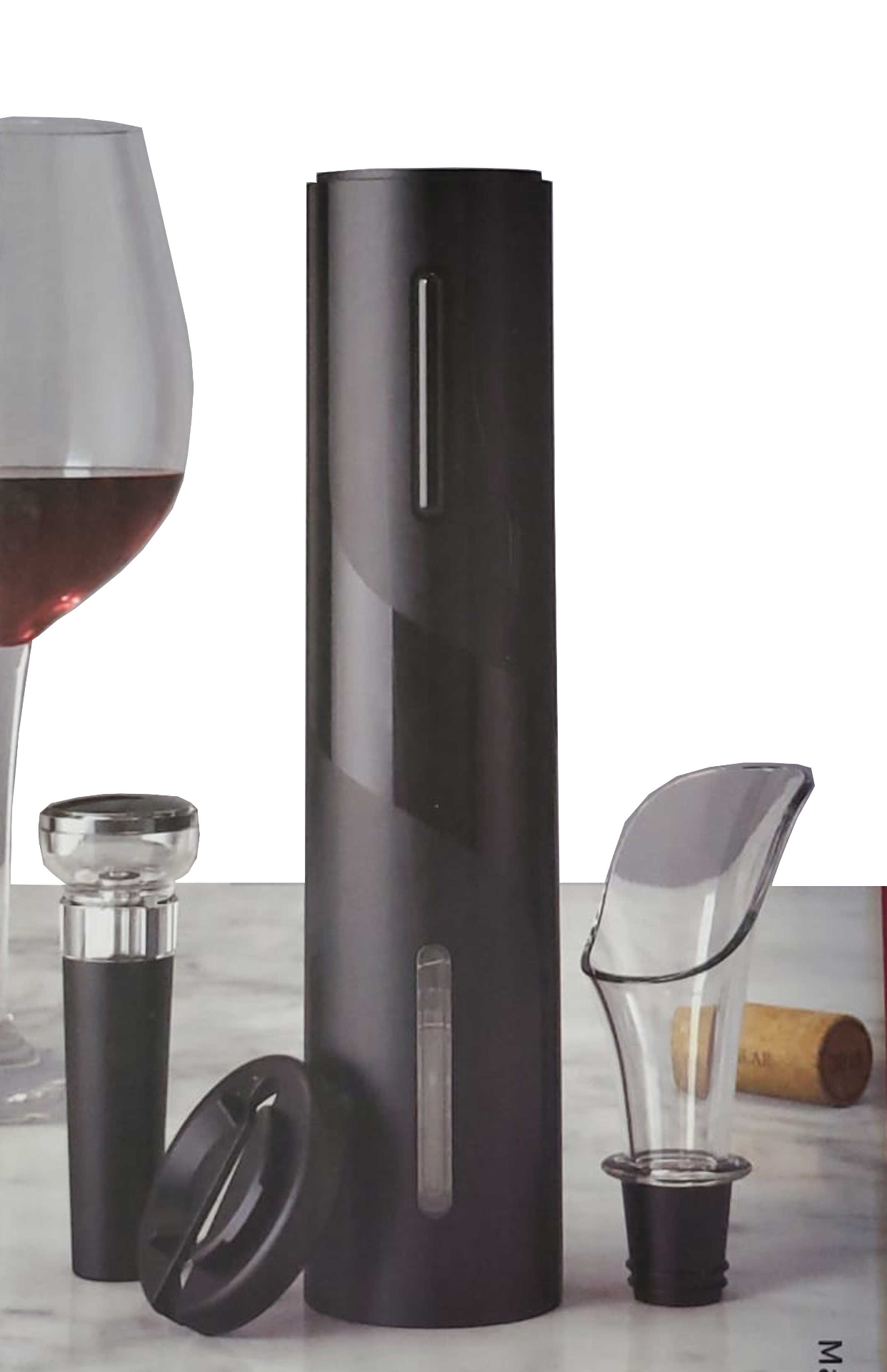 Wine And Dine Auto Powered Wine Set - 4 in 1 Uncork, Pour, and Preserve Kit for Wine Lovers