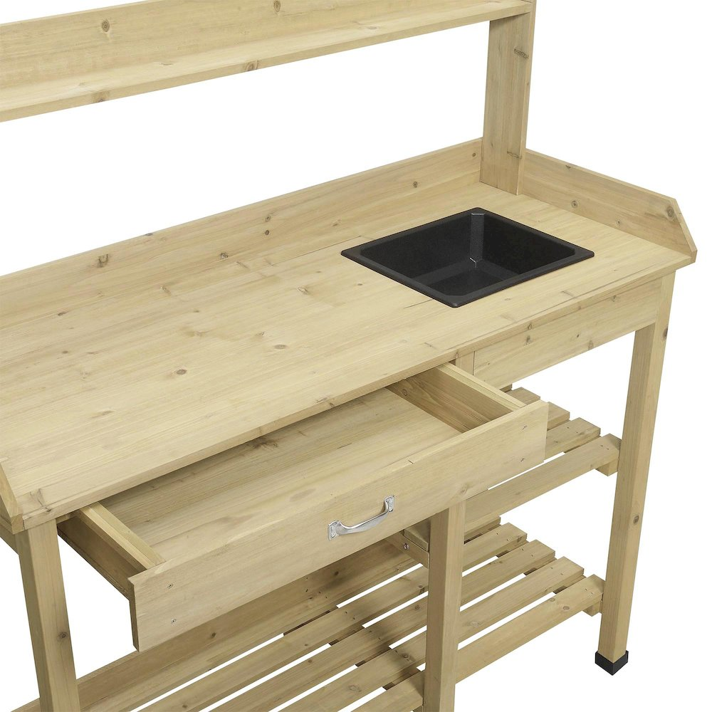 Deluxe Potting Bench with Drawer and Shelves - Durable, Ergonomic, and Functional Gardening Workspace