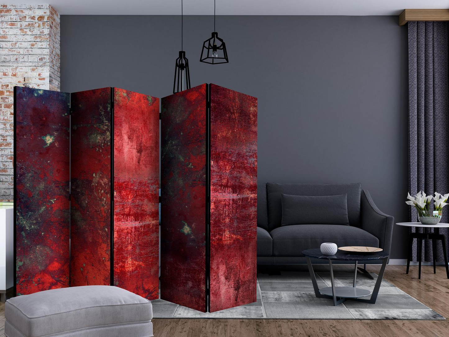 Separè per interni - Red Concrete Room Dividers | Elegant & Functional