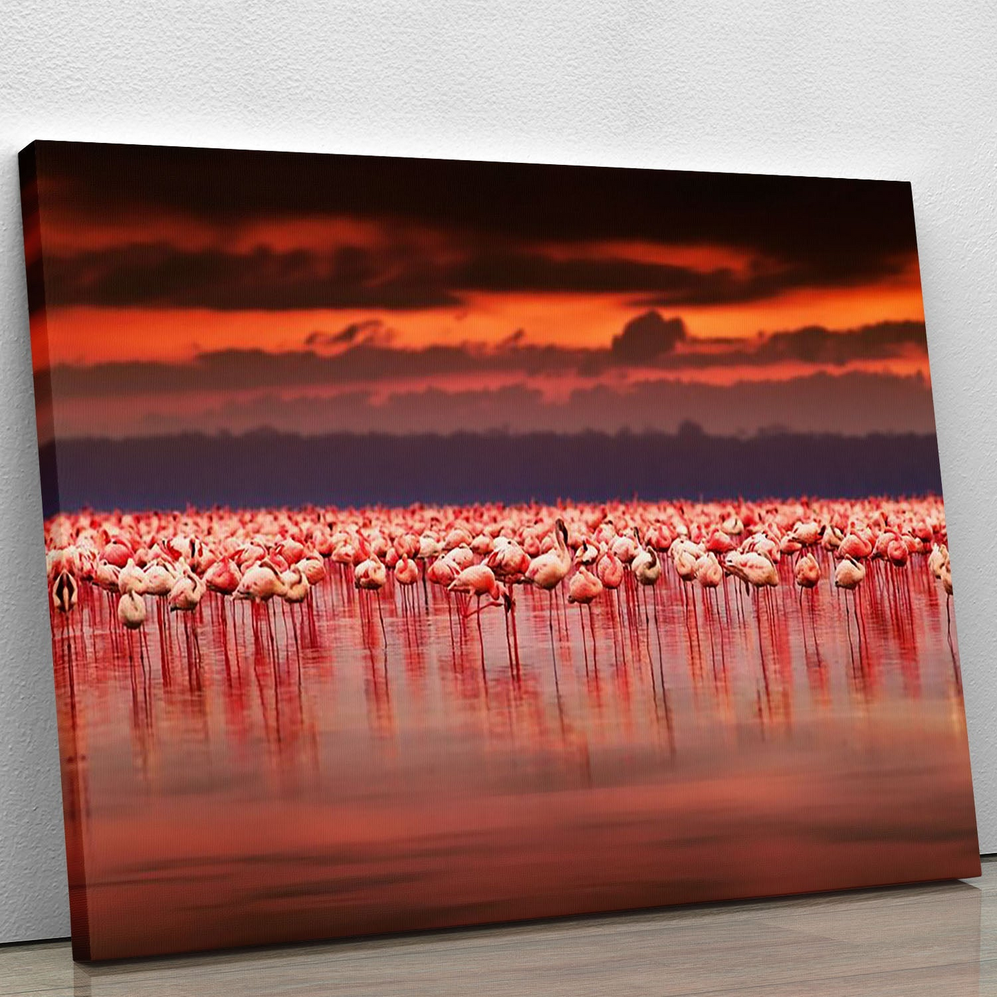 African Flamingos in the Lake Canvas Print or Poster - Stunning Wall Art for Home & Office