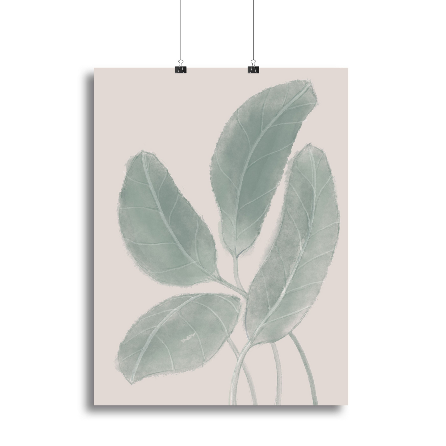 Leaves Watercolor Canvas Print or Poster - Nature-Inspired Home Decor