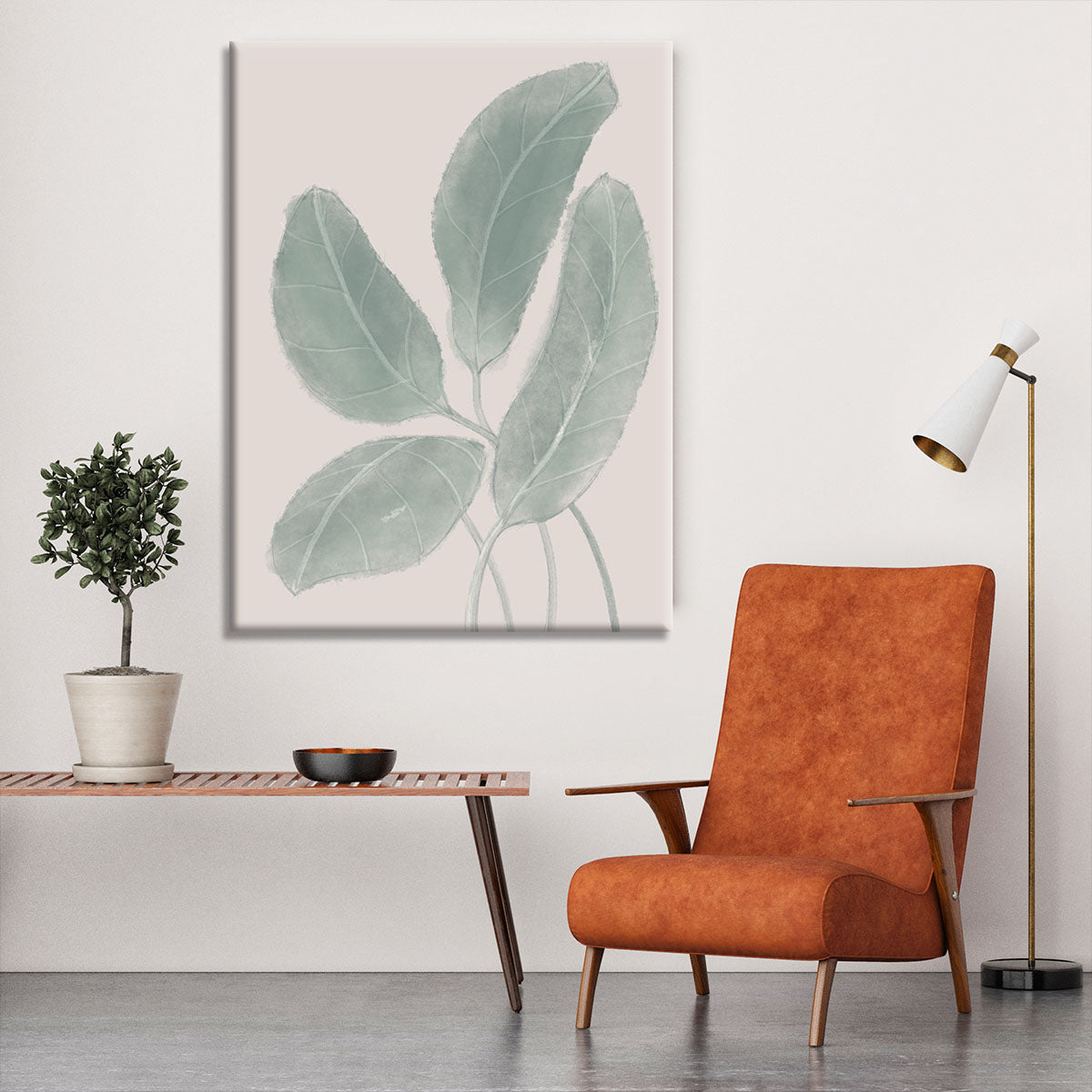 Leaves Watercolor Canvas Print or Poster - Nature-Inspired Home Decor