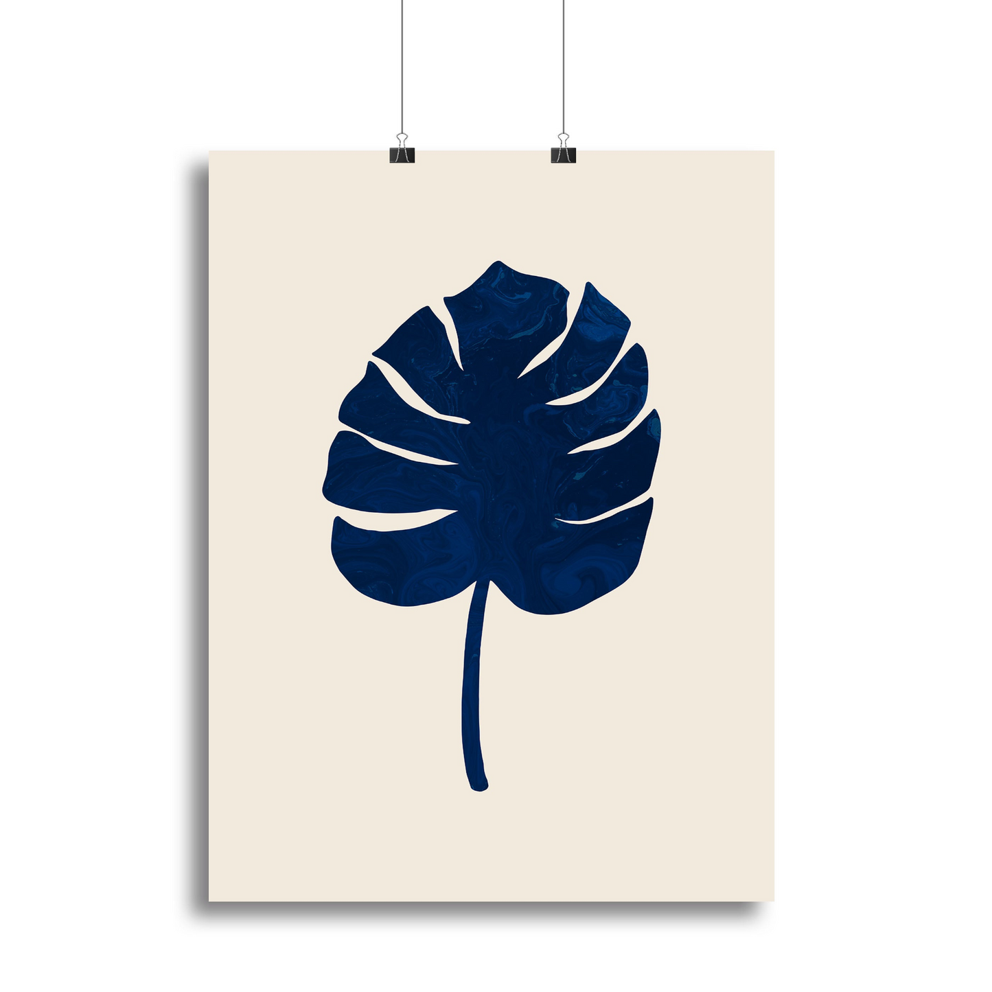 Monstera Marble Blue Canvas Print or Poster - Elegant Wall Art for Home & Office