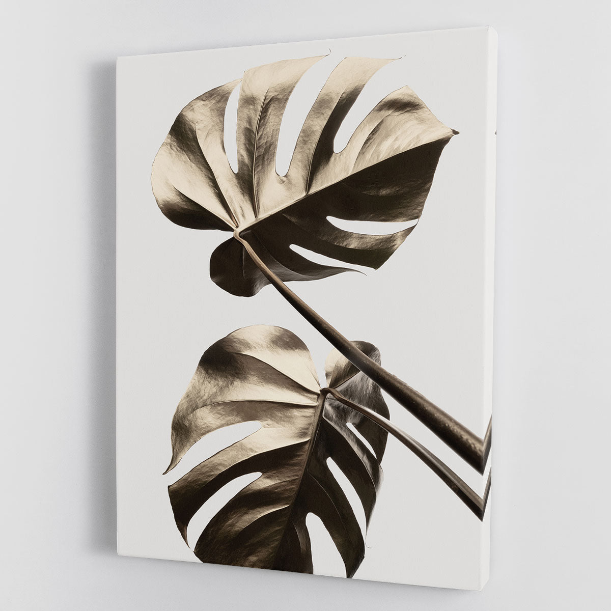 Monstera Gold 08 Canvas Print or Poster - Elegant Wall Art for Home & Office Decor