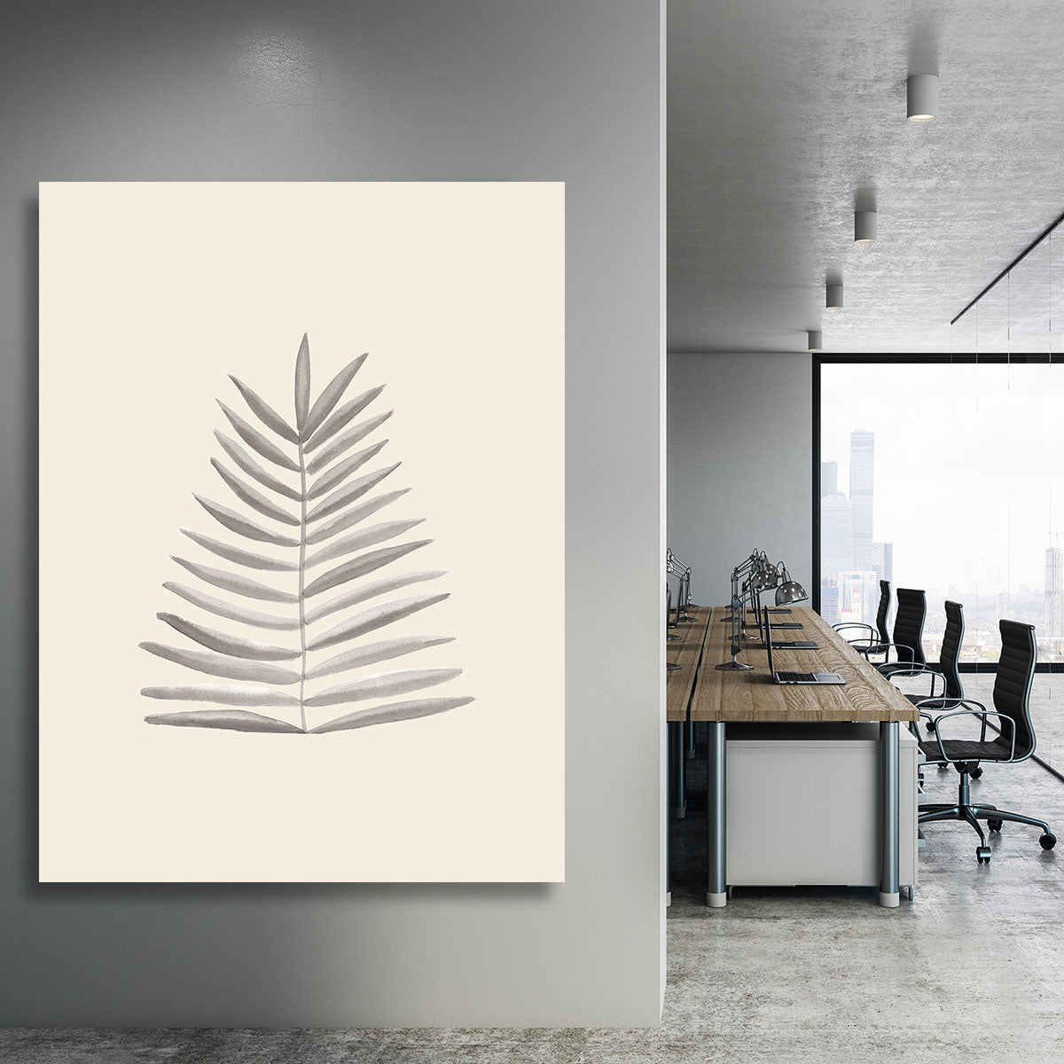 Palm Leaf Ink Canvas Print or Poster - Elegant Wall Art for Home or Office