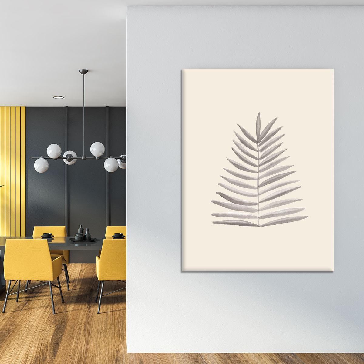 Palm Leaf Ink Canvas Print or Poster - Elegant Wall Art for Home or Office