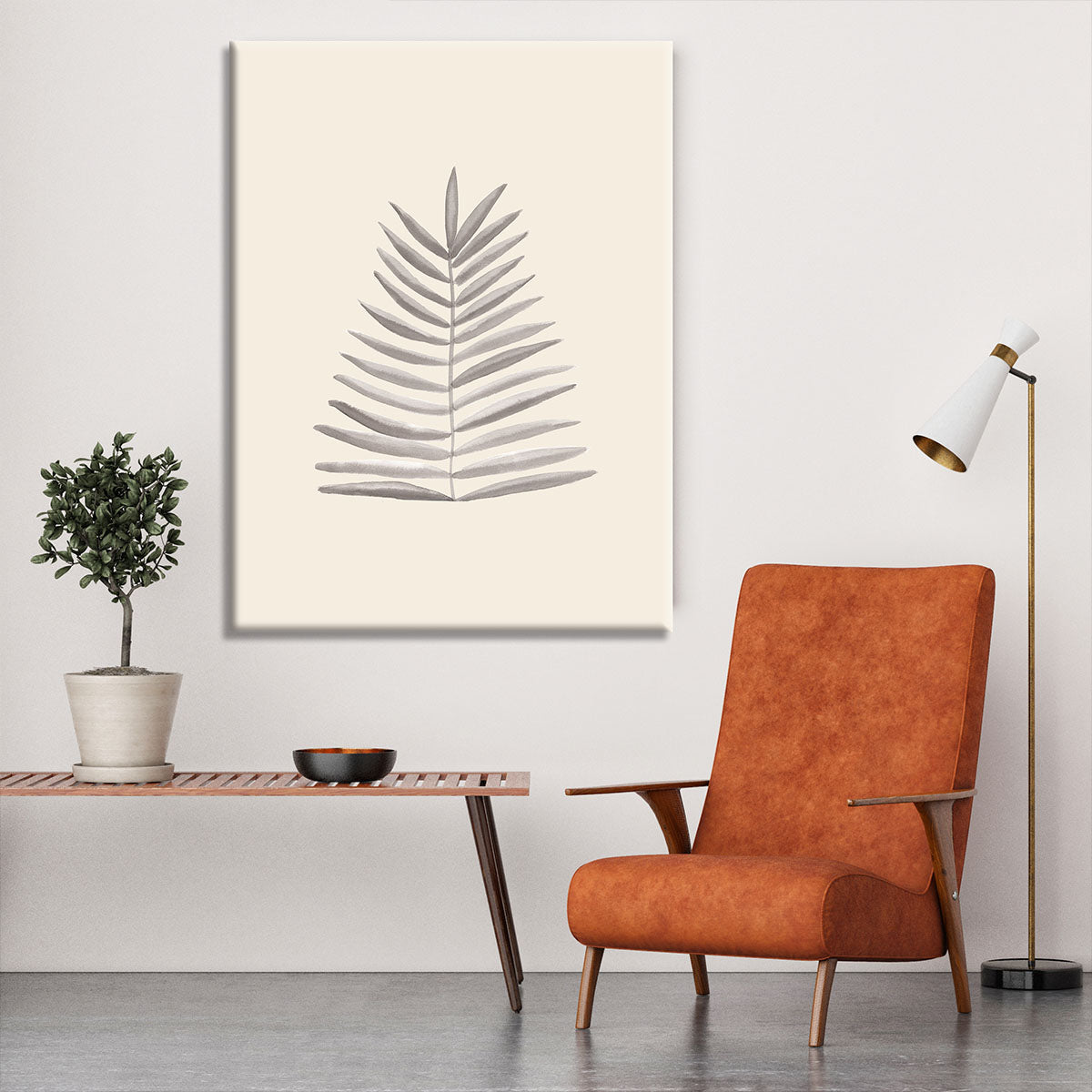 Palm Leaf Ink Canvas Print or Poster - Elegant Wall Art for Home or Office