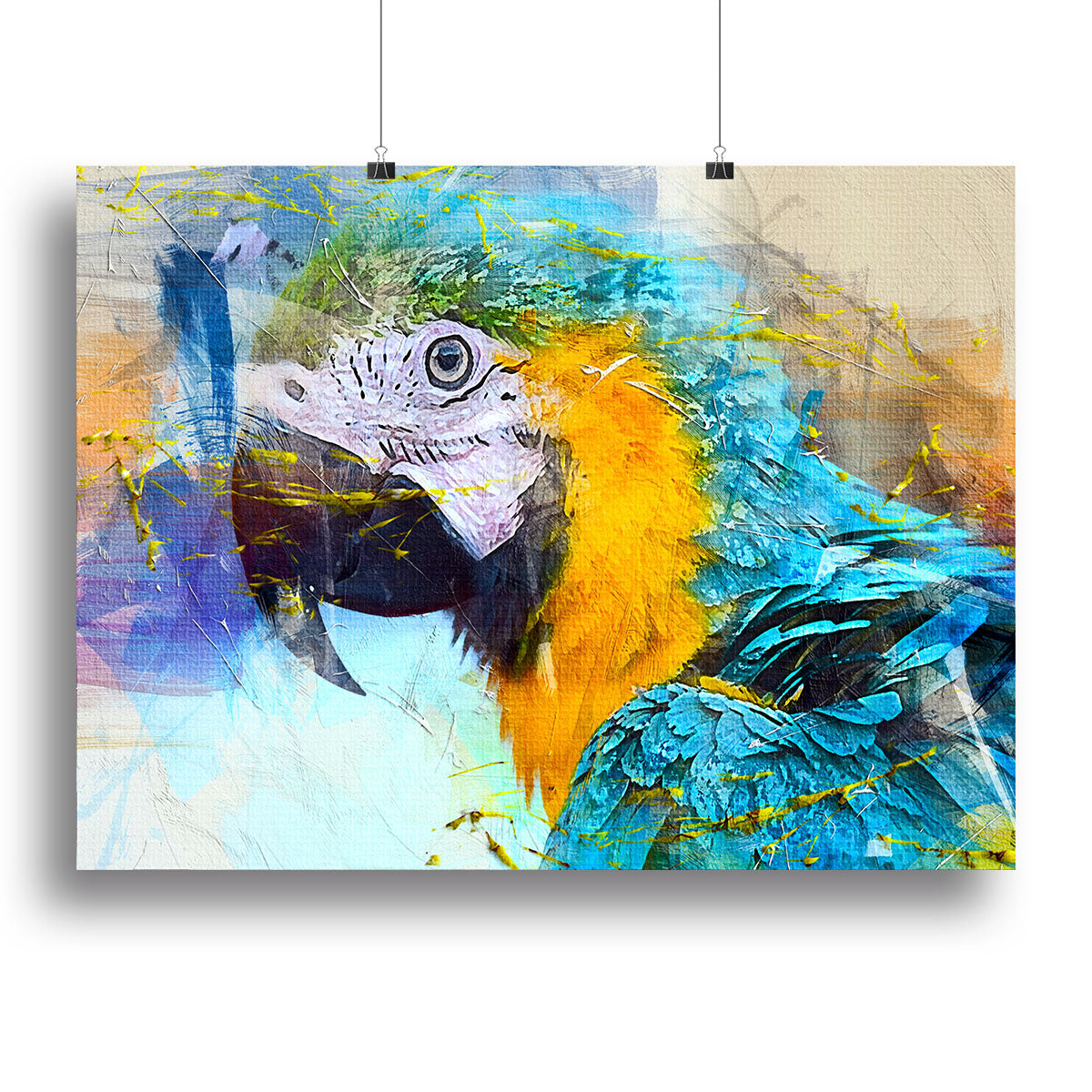 Watercolour Parrot Close Up Canvas Print or Poster | Elegant Wall Art for Home & Office