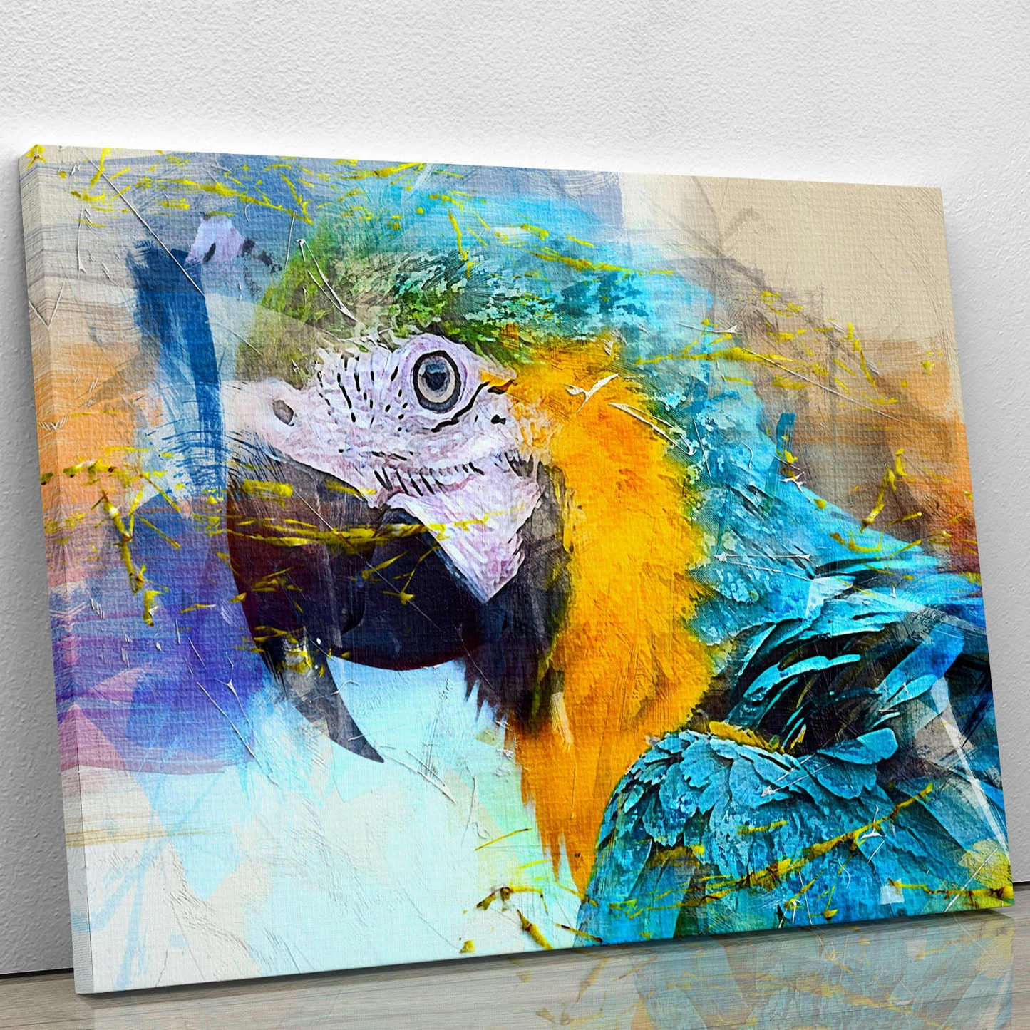 Watercolour Parrot Close Up Canvas Print or Poster | Elegant Wall Art for Home & Office