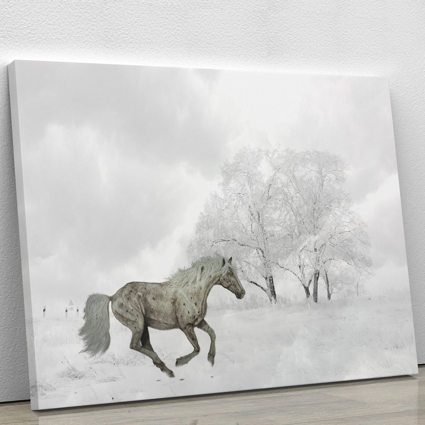 Winter Horse Canvas Print or Poster - Elegant Wall Art for Home & Office Decor