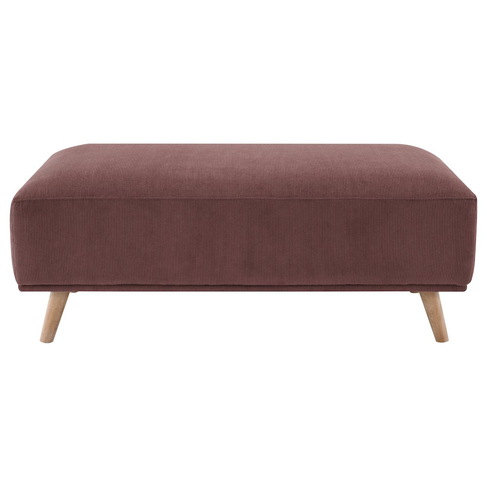 Elizabeth Corduroy Upholstered Ottoman in Rich Wine Red - Modern & Versatile