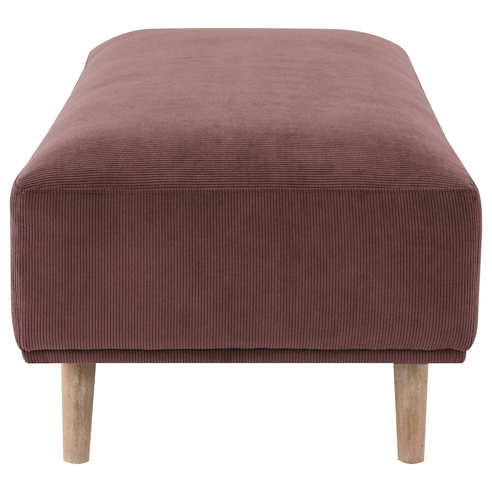 Elizabeth Corduroy Upholstered Ottoman in Rich Wine Red - Modern & Versatile