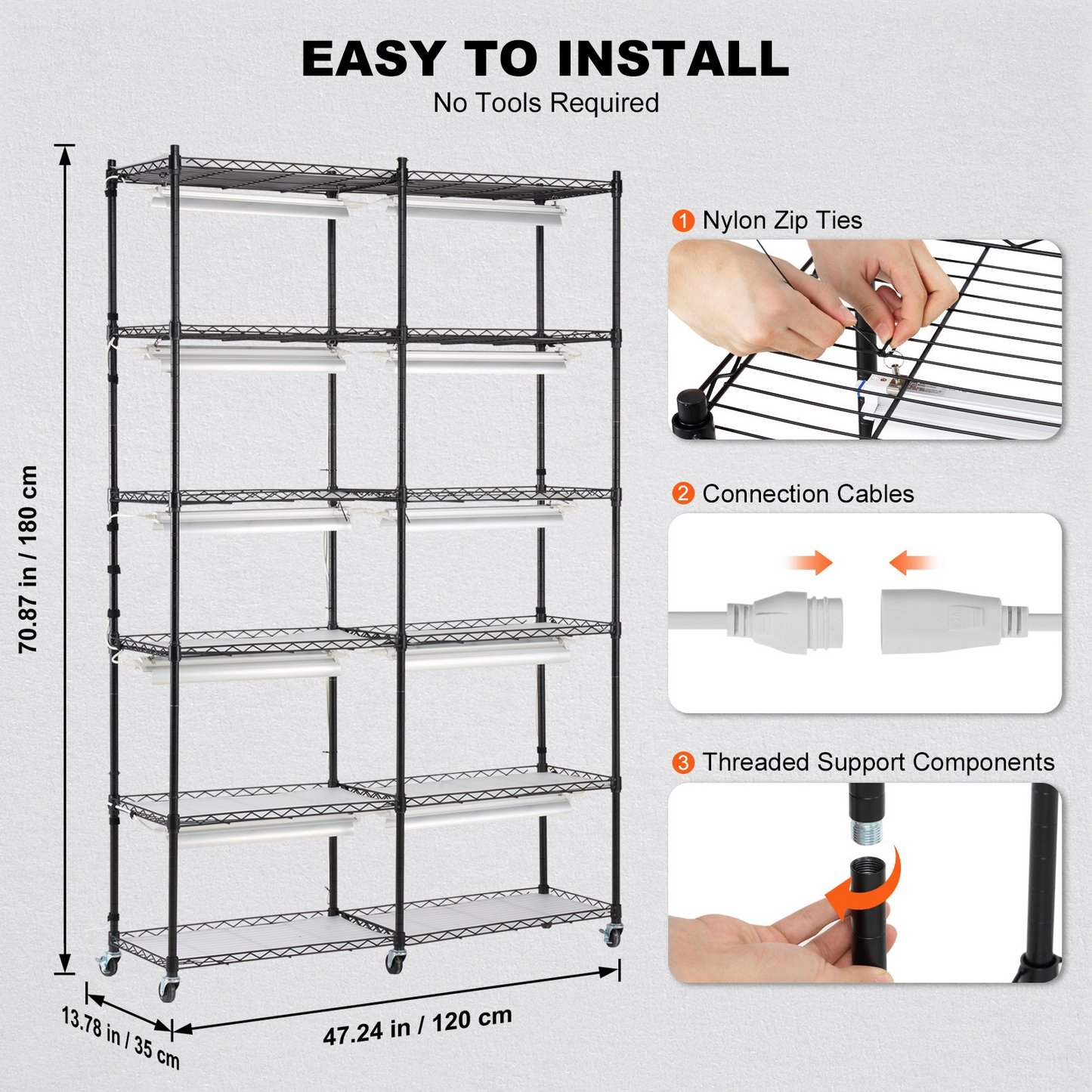 6-Tier Plant Stand with 200W Grow Light - Perfect for Indoor Plant Growing