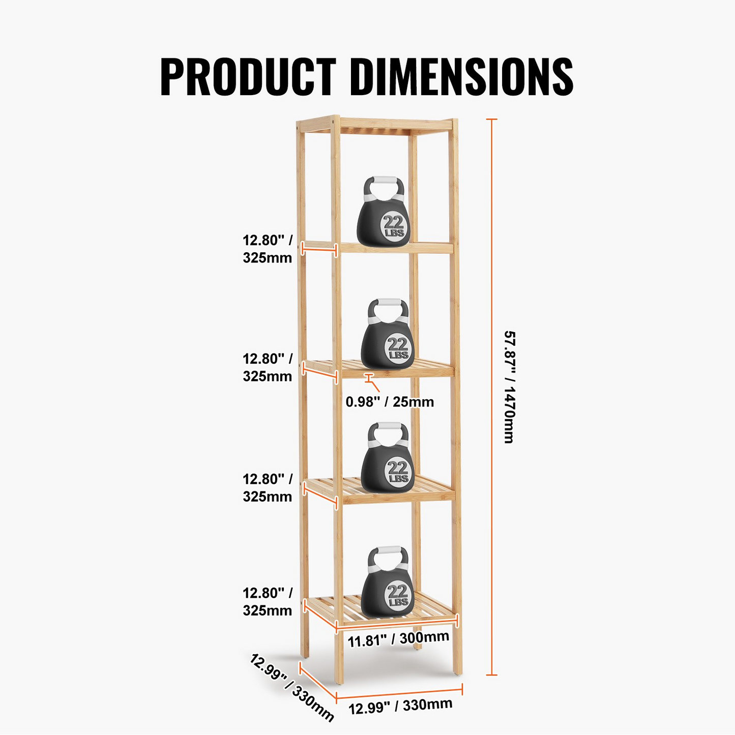 5-Tier Bamboo Ladder Corner Bookshelf - Narrow Shelf Plant Stand