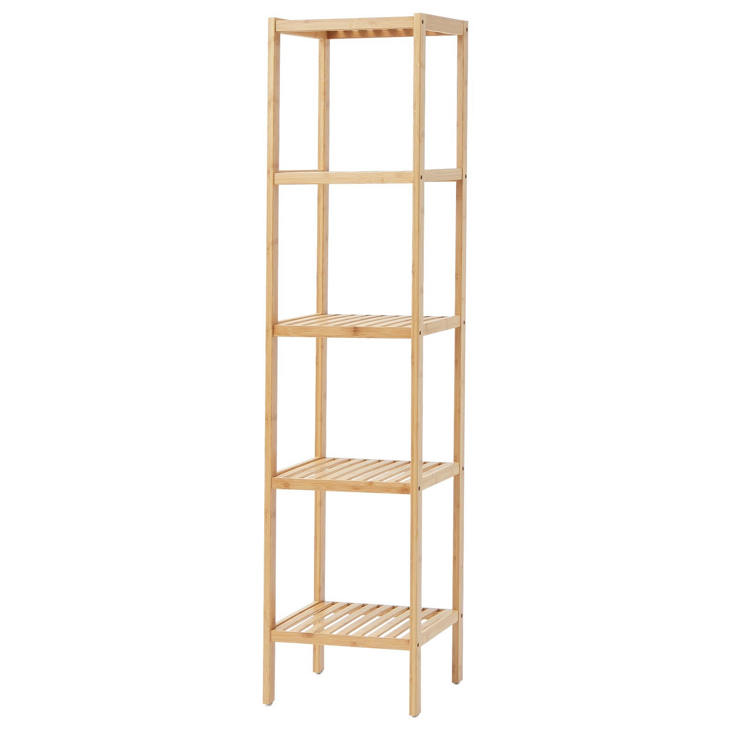 5-Tier Bamboo Ladder Corner Bookshelf - Narrow Shelf Plant Stand