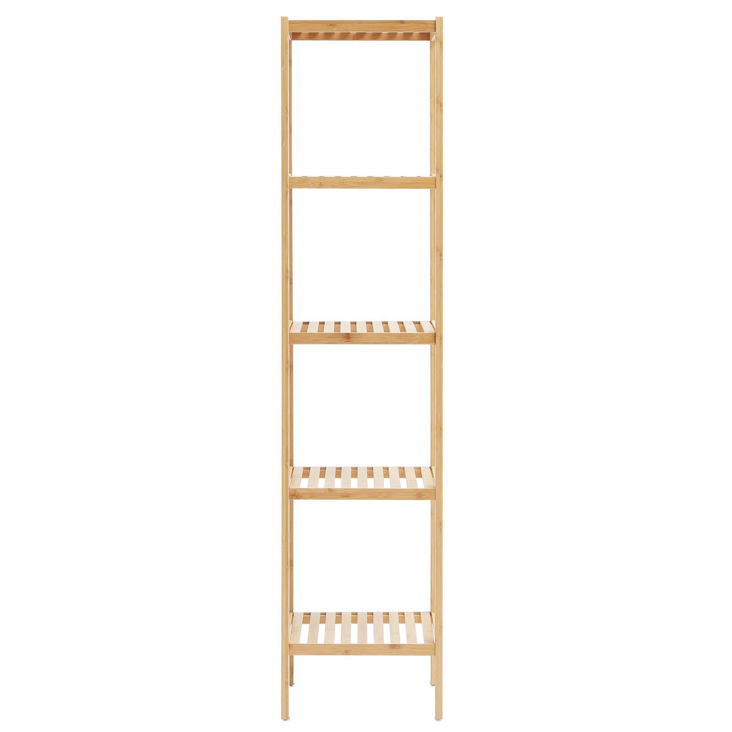 5-Tier Bamboo Ladder Corner Bookshelf - Narrow Shelf Plant Stand