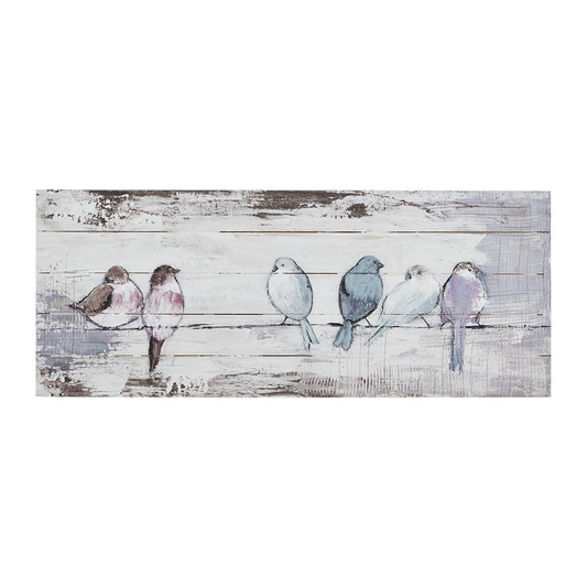 Madison Park Perched Birds Hand Painted Wood Plank Panel Wall Decor