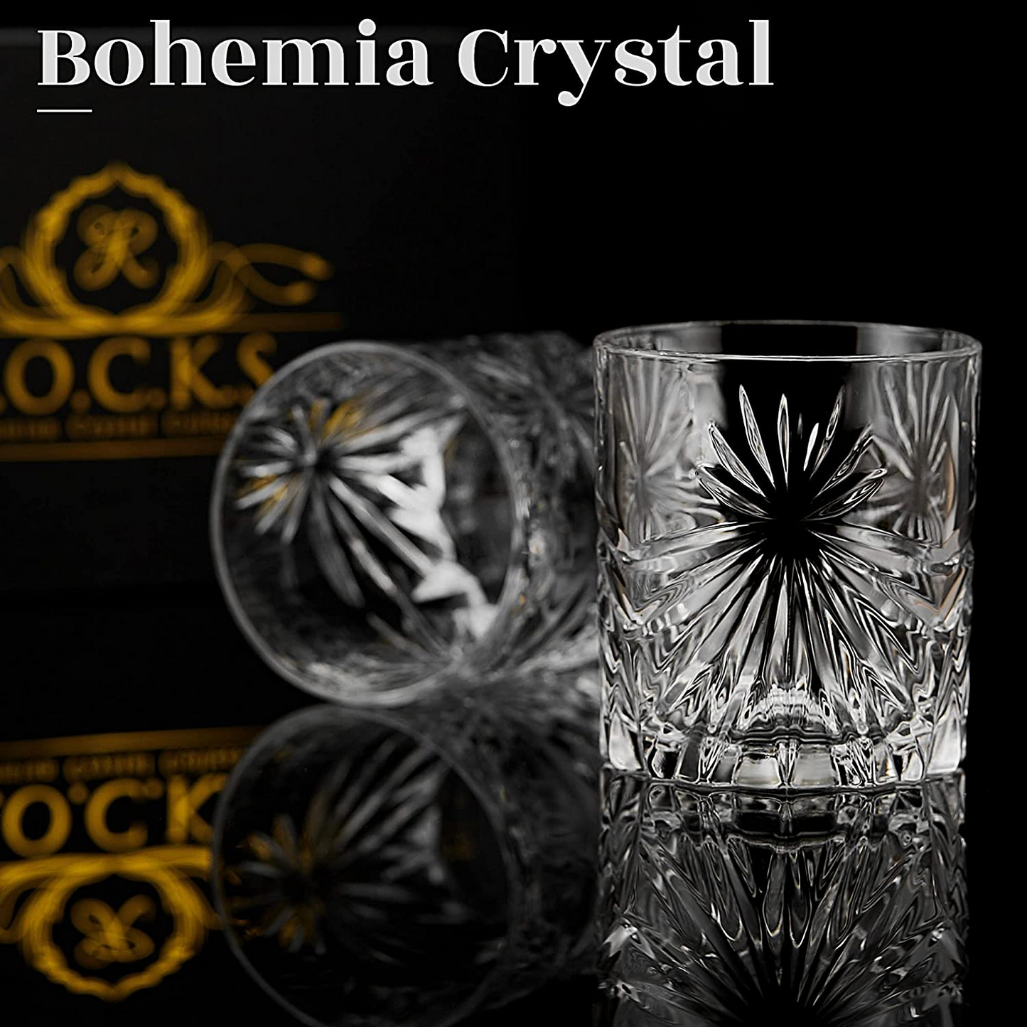 Crystal Whiskey Glasses - Set of 2 | Soleil Glass Tumblers (10.7oz) | Eco-Friendly & Luxurious