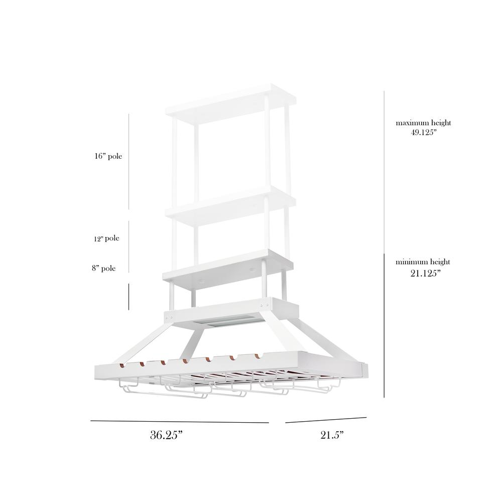 Elegant 2 Light LED Overhead Wine Rack in White - Modern Wine Storage Solution