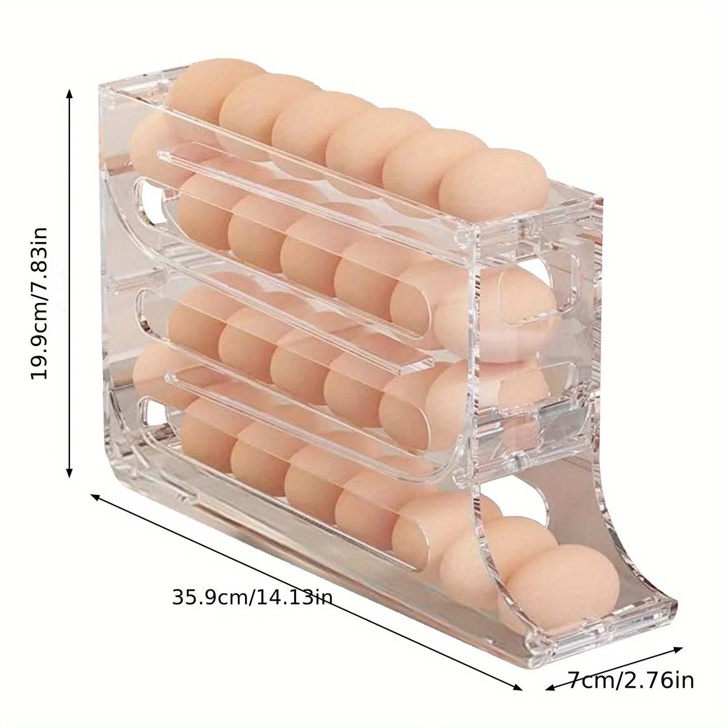 4-Tier Acrylic Egg Holder – High Capacity, Durable, and Transparent Storage Organizer for Fridge