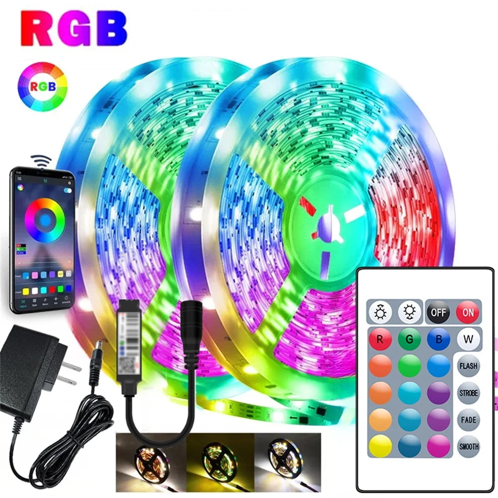 30 LEDs/m RGB LED Strip Light with Bluetooth & APP Control – Home Decoration and Ambient Lighting Kit