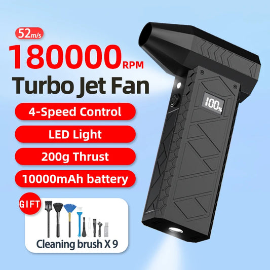 180000RPM Mini Turbo Jet Fan - Electric Air Duster with Adjustable Wind Speed for Cleaning